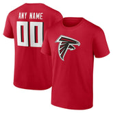 Atlanta Falcons Team Authentic Personalized Name & Number T-Shirt - Red outlet