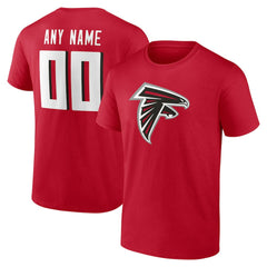 Atlanta Falcons Team Authentic Personalized Name & Number T-Shirt - Red outlet