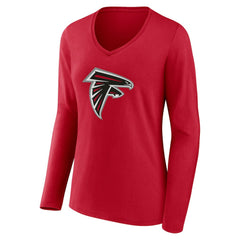 Atlanta Falcons Women's Team Authentic Personalized Name & Number Long Sleeve V-Neck T-Shirt - Red cheap