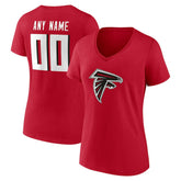 Atlanta Falcons Women's Team Authentic Personalized Name & Number V-Neck T-Shirt - Red cheap