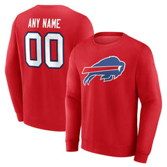 Buffalo Bills Team Authentic Personalized Name & Number Sweatshirt - Red discount
