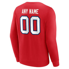 Buffalo Bills Team Authentic Personalized Name & Number Sweatshirt - Red discount
