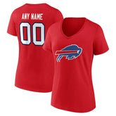 Buffalo Bills Women's Team Authentic Personalized Name & Number V-Neck T-Shirt - Red online