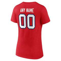 Buffalo Bills Women's Team Authentic Personalized Name & Number V-Neck T-Shirt - Red online