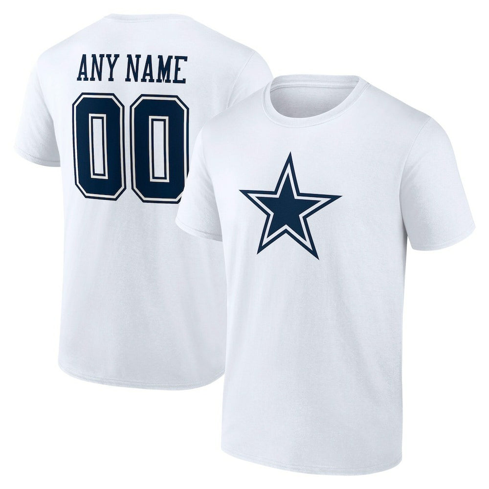 Dallas Cowboys Team Authentic Personalized Name & Number T-Shirt - White cheap
