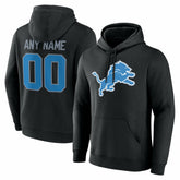 Detroit Lions Team Authentic Personalized Name & Number Hoodie - Black outlet
