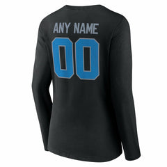 Detroit Lions Women's Team Authentic Personalized Name & Number Long Sleeve V-Neck T-Shirt - Black outlet