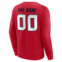 Houston Texans Team Authentic Personalized Name & Number Sweatshirt - Red cheap