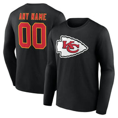 Kansas City Chiefs Team Authentic Personalized Name & Number Long Sleeve T-Shirt - Black outlet