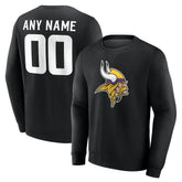 Minnesota Vikings Team Authentic Personalized Name & Number Sweatshirt - Black cheap
