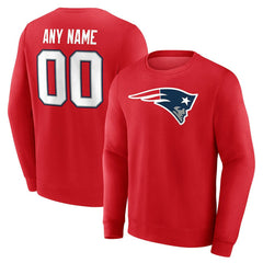 New England Patriots Team Authentic Personalized Name & Number Sweatshirt - Red outlet