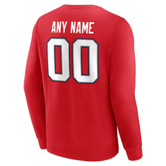 New England Patriots Team Authentic Personalized Name & Number Sweatshirt - Red outlet