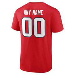 New England Patriots Team Authentic Personalized Name & Number T-Shirt - Red on sale