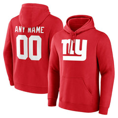New York Giants Team Authentic Personalized Name & Number Hoodie - Red outlet