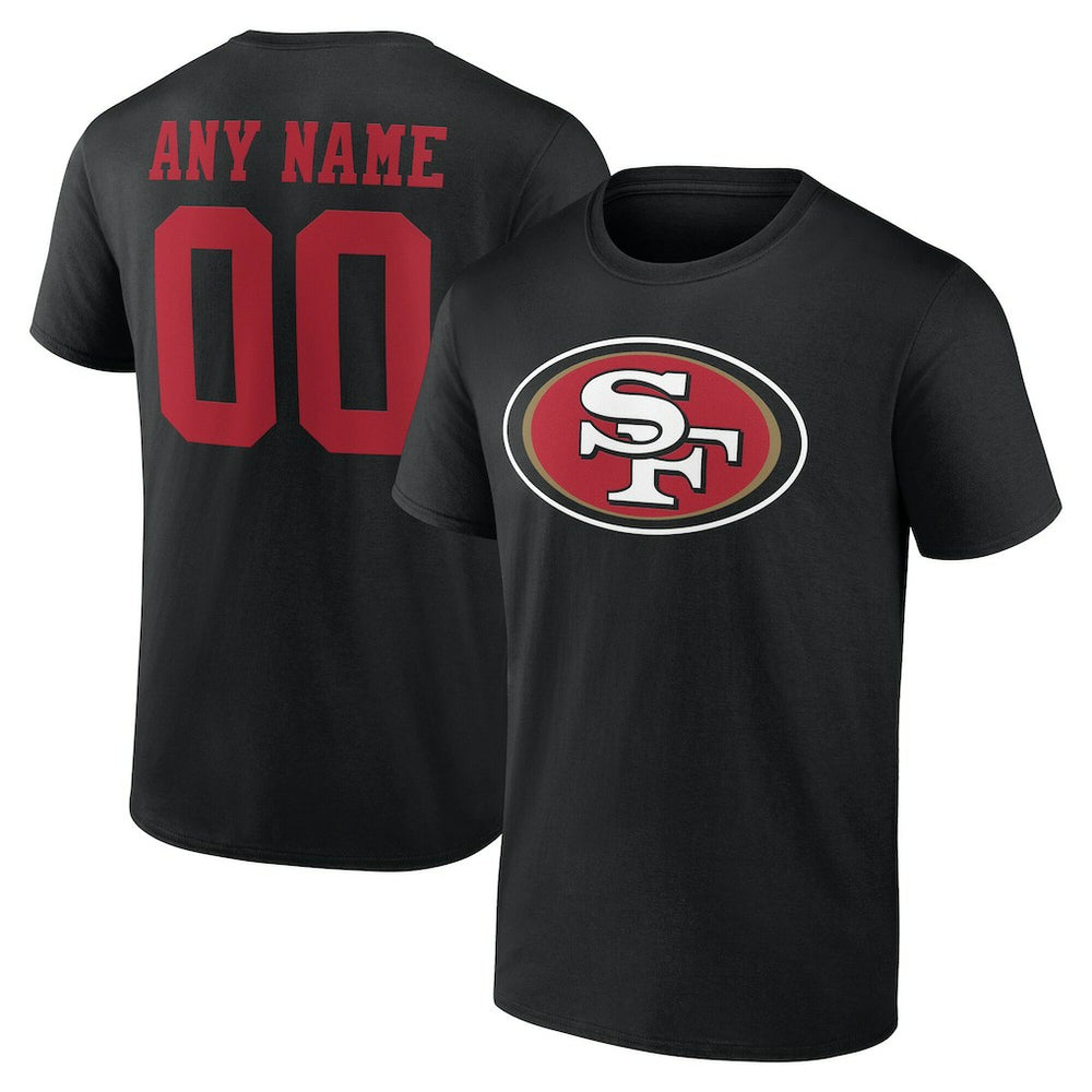 San Francisco 49ers Team Authentic Personalized Name & Number T-Shirt - Black online