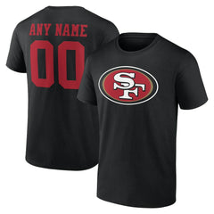 San Francisco 49ers Team Authentic Personalized Name & Number T-Shirt - Black online