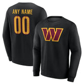Washington Commanders Team Authentic Personalized Name & Number Sweatshirt - Black cheap
