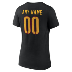 Washington Commanders Women's Team Authentic Personalized Name & Number V-Neck T-Shirt - Black for sale