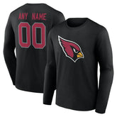 Arizona Cardinals Team Authentic Personalized Name & Number Long Sleeve T-Shirt - Black sale