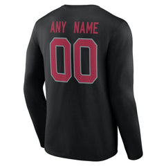 Arizona Cardinals Team Authentic Personalized Name & Number Long Sleeve T-Shirt - Black sale