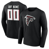Atlanta Falcons Team Authentic Personalized Name & Number Long Sleeve T-Shirt - Black sale