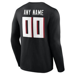 Atlanta Falcons Team Authentic Personalized Name & Number Long Sleeve T-Shirt - Black sale