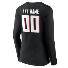 Atlanta Falcons Women's Team Authentic Personalized Name & Number Long Sleeve V-Neck T-Shirt - Black sale