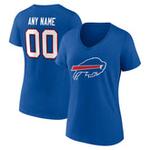 Buffalo Bills Women's Team Authentic Personalized Name & Number V-Neck T-Shirt - Royal on sale