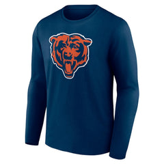Chicago Bears Team Authentic Personalized Name & Number Long Sleeve T-Shirt - Navy outlet