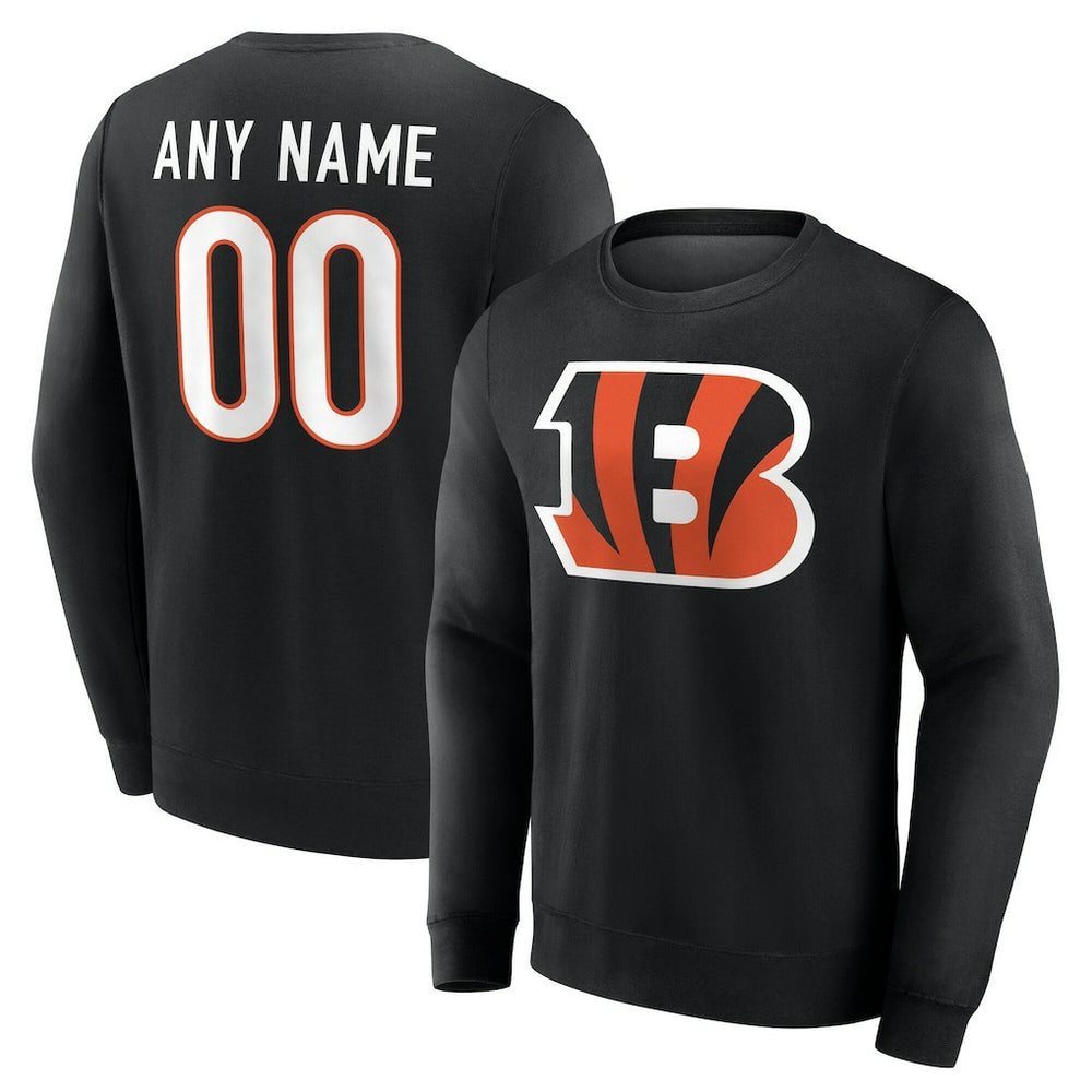 Cincinnati Bengals Team Authentic Personalized Name & Number Sweatshirt - Black cheap