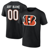 Cincinnati Bengals Team Authentic Personalized Name & Number T-Shirt - Black for sale
