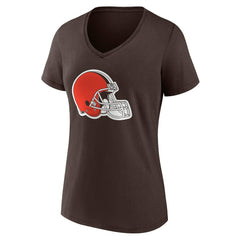 Cleveland Browns Women's Team Authentic Personalized Name & Number V-Neck T-Shirt - Brown for sale