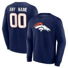 Denver Broncos Team Authentic Personalized Name & Number Sweatshirt - Navy cheap