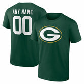 Green Bay Packers Team Authentic Personalized Name & Number T-Shirt - Green for sale