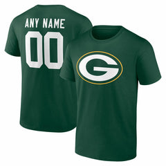 Green Bay Packers Team Authentic Personalized Name & Number T-Shirt - Green for sale