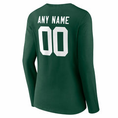 Green Bay Packers Women's Team Authentic Personalized Name & Number Long Sleeve V-Neck T-Shirt - Green on sale