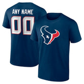 Houston Texans Team Authentic Personalized Name & Number T-Shirt - Navy for sale