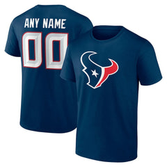 Houston Texans Team Authentic Personalized Name & Number T-Shirt - Navy for sale