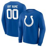 Indianapolis Colts Team Authentic Personalized Name & Number Sweatshirt - Royal discount