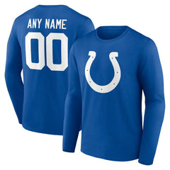 Indianapolis Colts Team Authentic Personalized Name & Number Long Sleeve T-Shirt - Royal on sale