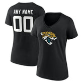 Jacksonville Jaguars Women's Team Authentic Personalized Name & Number V-Neck T-Shirt - Black outlet