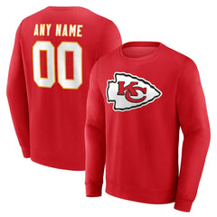 Kansas City Chiefs Team Authentic Personalized Name & Number Sweatshirt - Red cheap