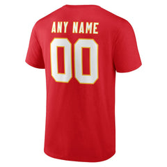 Kansas City Chiefs Team Authentic Personalized Name & Number T-Shirt - Red outlet