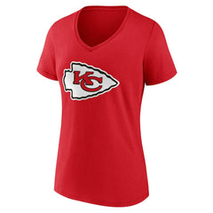 Kansas City Chiefs Women's Team Authentic Personalized Name & Number V-Neck T-Shirt - Red on sale