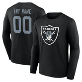Las Vegas Raiders Team Authentic Personalized Name & Number Long Sleeve T-Shirt - Black outlet