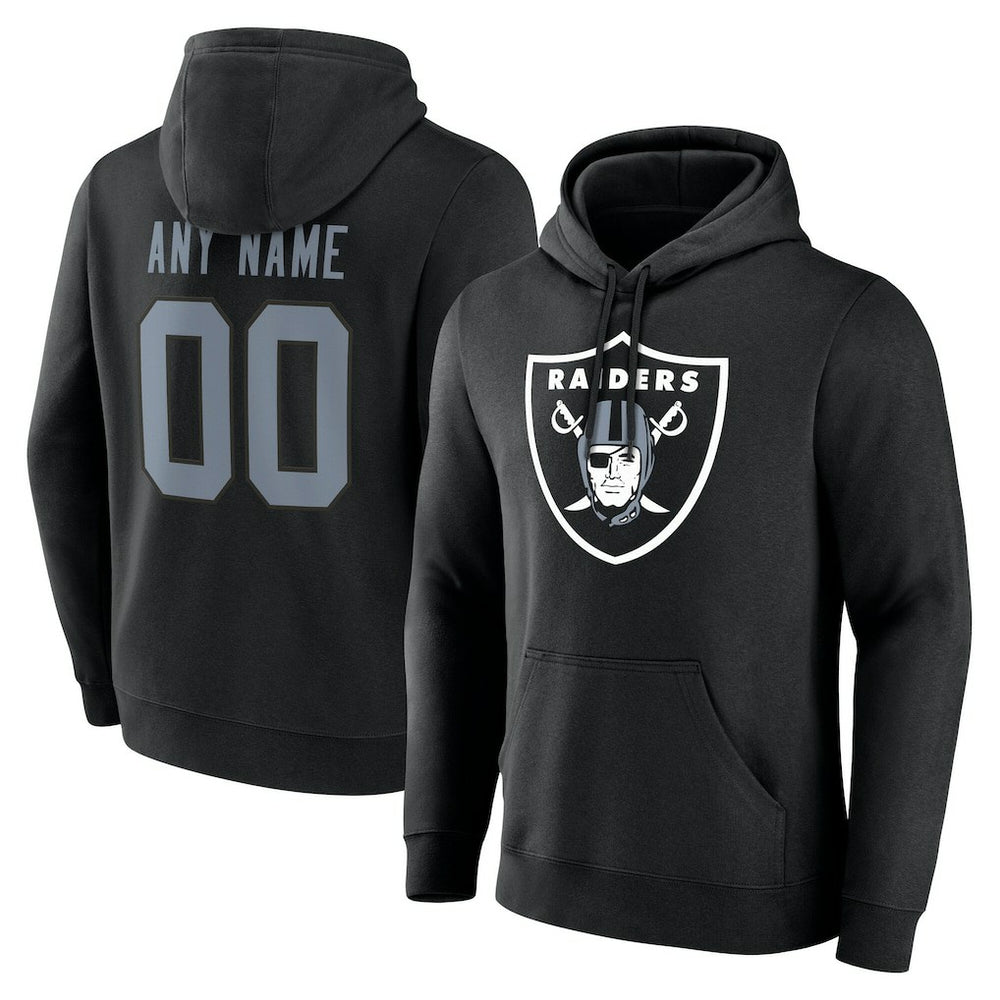Las Vegas Raiders Team Authentic Personalized Name & Number Hoodie - Black sale