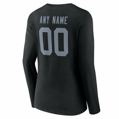 Las Vegas Raiders Women's Team Authentic Personalized Name & Number Long Sleeve V-Neck T-Shirt - Black online