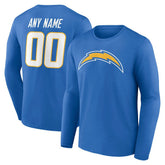 Los Angeles Chargers Team Authentic Personalized Name & Number Long Sleeve T-Shirt - Powder Blue online