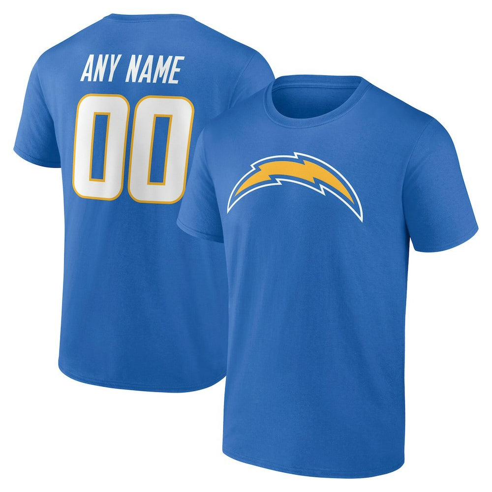 Los Angeles Chargers Team Authentic Personalized Name & Number T-Shirt - Powder Blue cheap