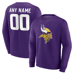 Minnesota Vikings Team Authentic Personalized Name & Number Sweatshirt - Purple discount